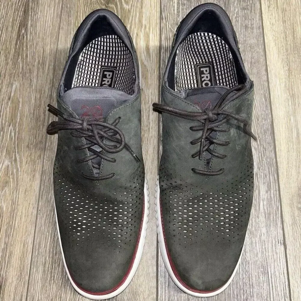 Cole Haan 2.ZeroGrand Laser Wingtip Oxford Gray Shoes C26036 Mens US Size 11.5